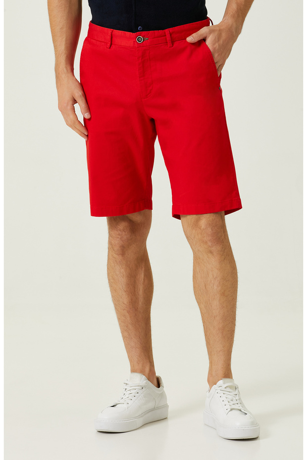 Kırmızı Duble Paça Şort - 2