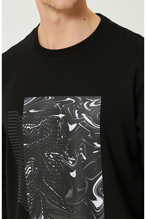 N-Tech Siyah Bisiklet Yaka Sweatshirt - 4