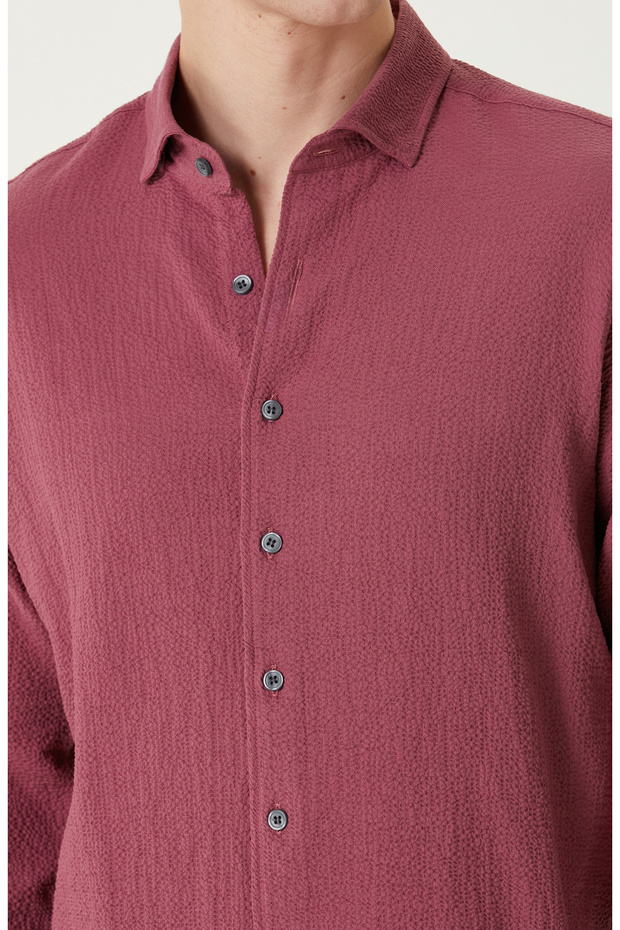 Mürdüm Gofreli Gömlek - 6