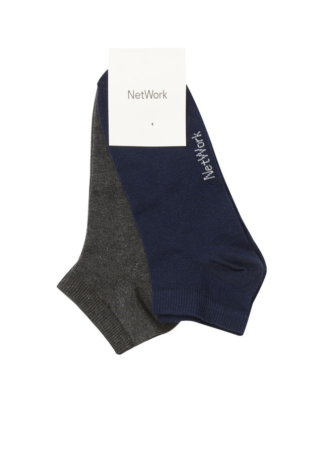 Lacivert Antrasit 2'Li Çorap Set - 1