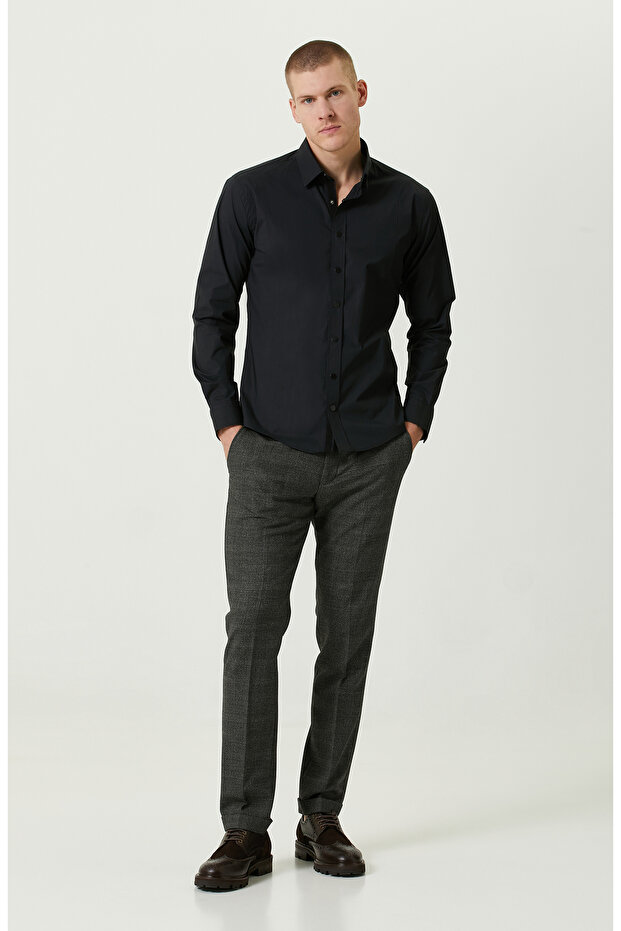Çıtçıtlı Siyah Gömlek - 3