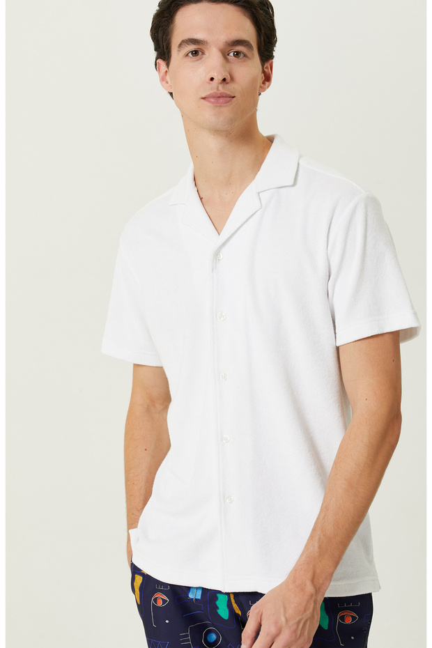 Beyaz Kısa Kollu Gömlek - 6