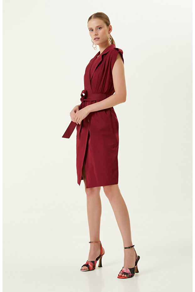 Vişne Diz Boy Elbise - 3