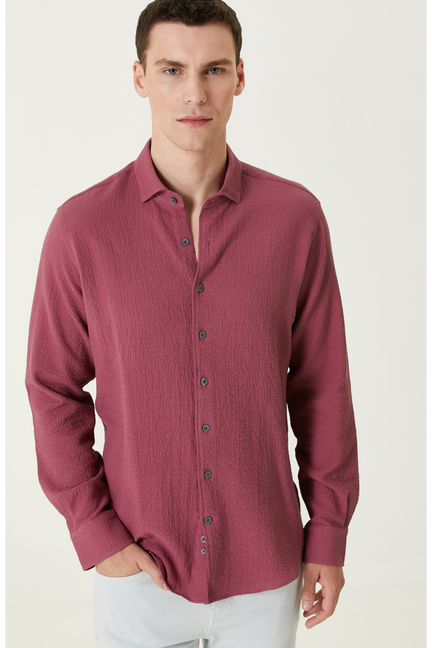 Mürdüm Gofreli Gömlek - 2