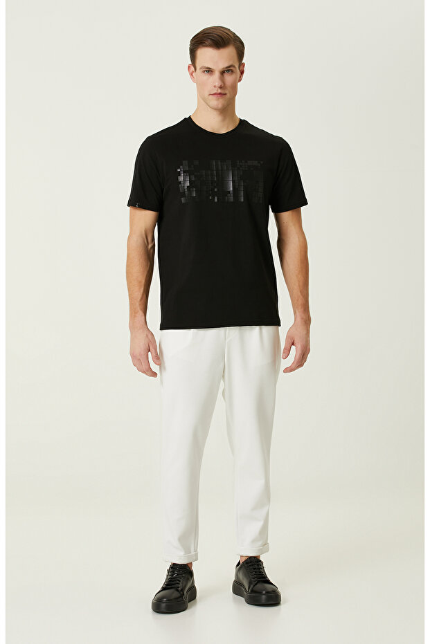 Siyah Baskılı T-Shirt - 3