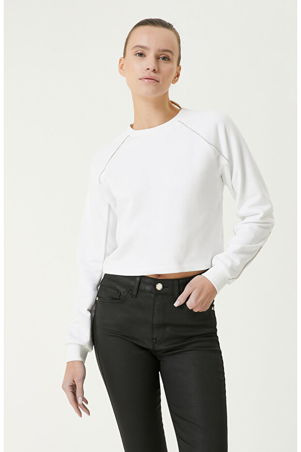 Kırık Beyaz Sweatshirt - 4