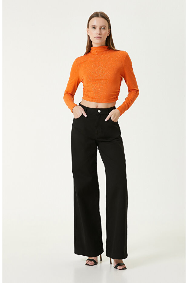 Turuncu Crop Bluz - 3