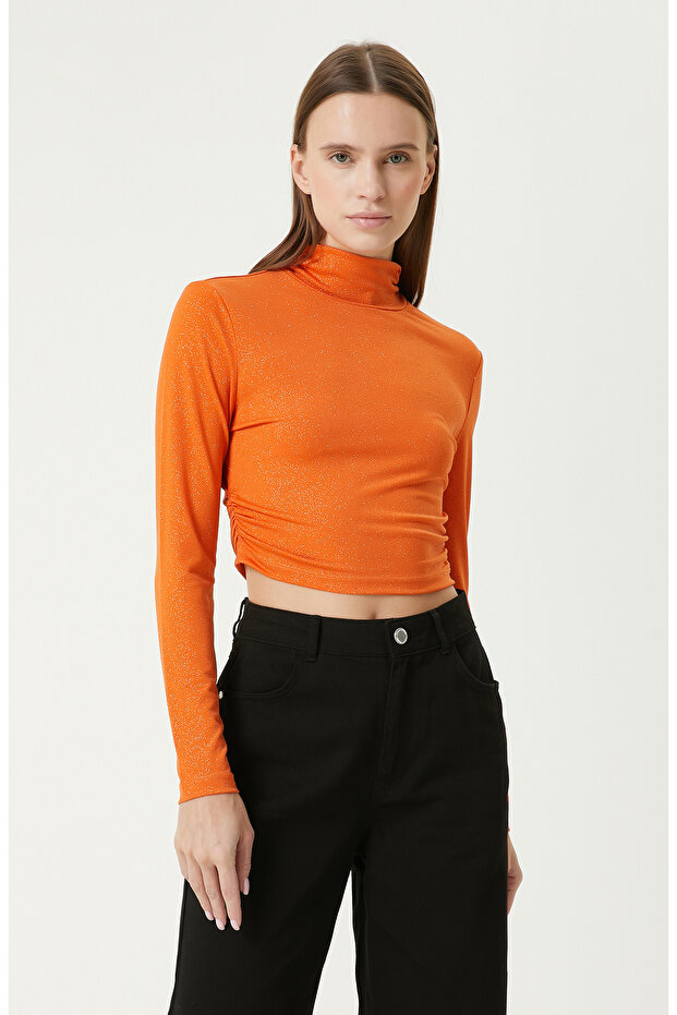 Turuncu Crop Bluz - 1