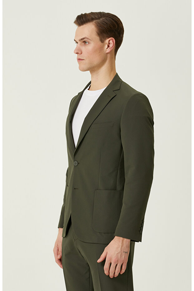 N-Tech Haki Gofreli Ceket - 4