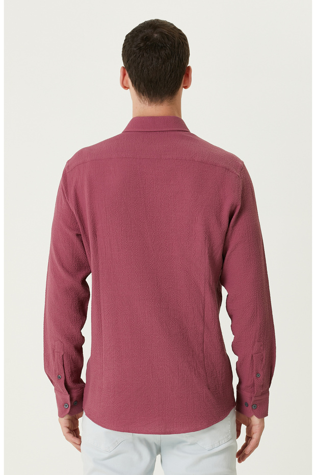 Mürdüm Gofreli Gömlek - 5