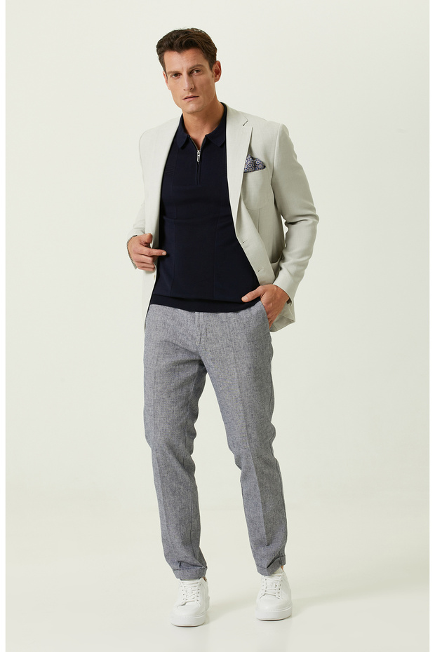 Lacivert Duble Paça Pantolon - 1