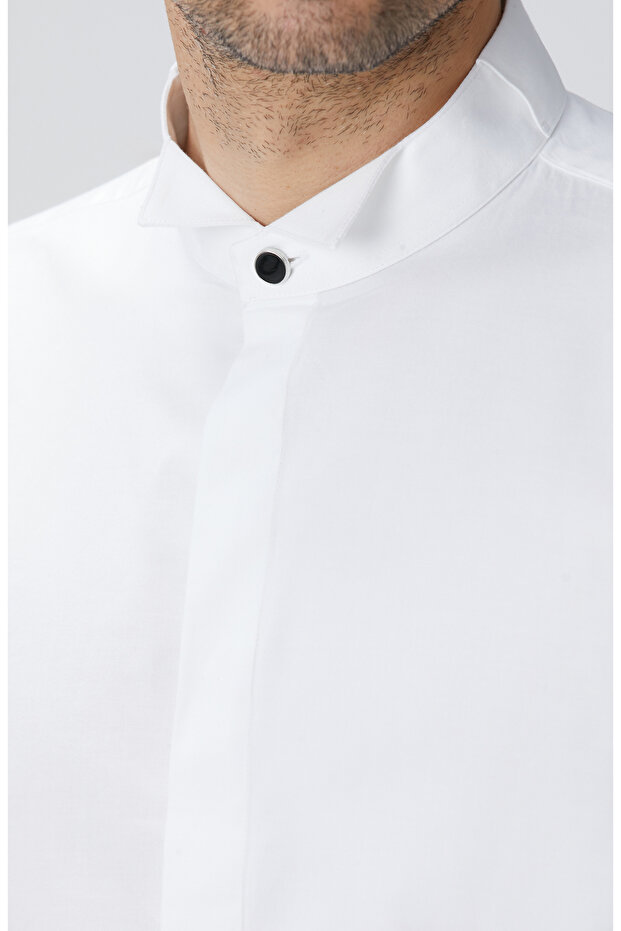 Beyaz Smokin Gömleği - 7