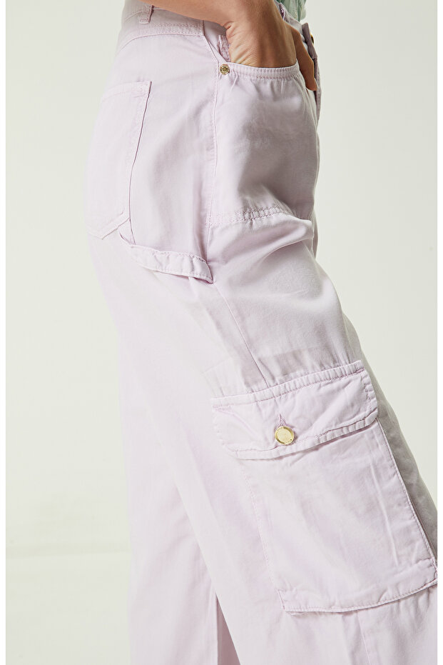 Pembe Denim Pantolon - 4