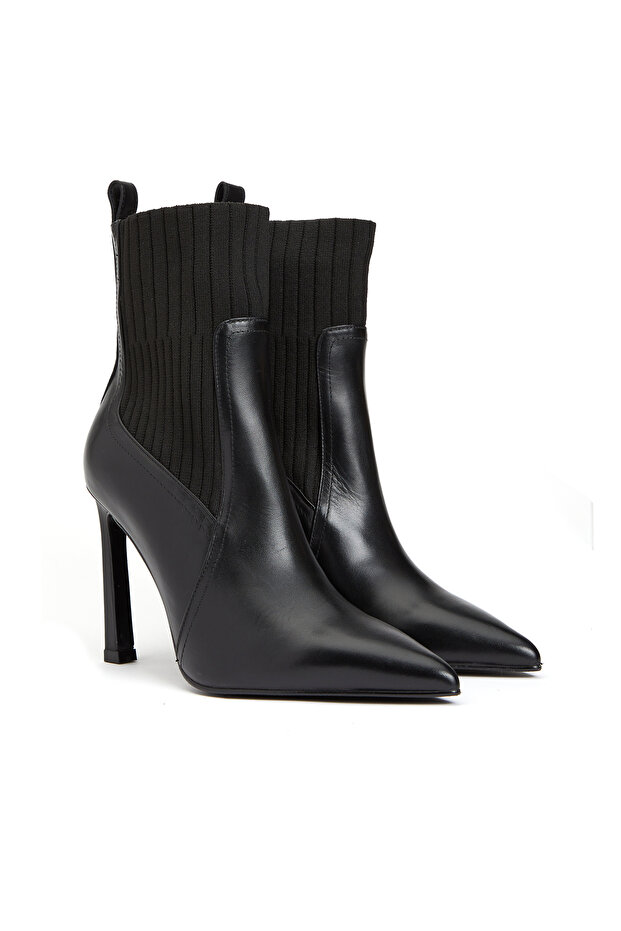 Siyah Kadın Deri Bot - 1