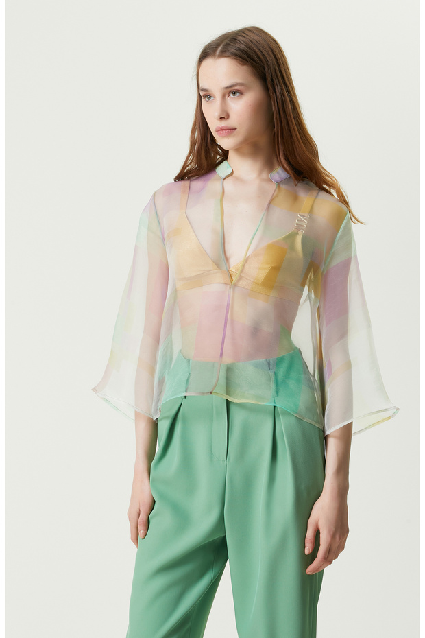 Mint Truvakar Kol Dik Yaka Bluz - 3