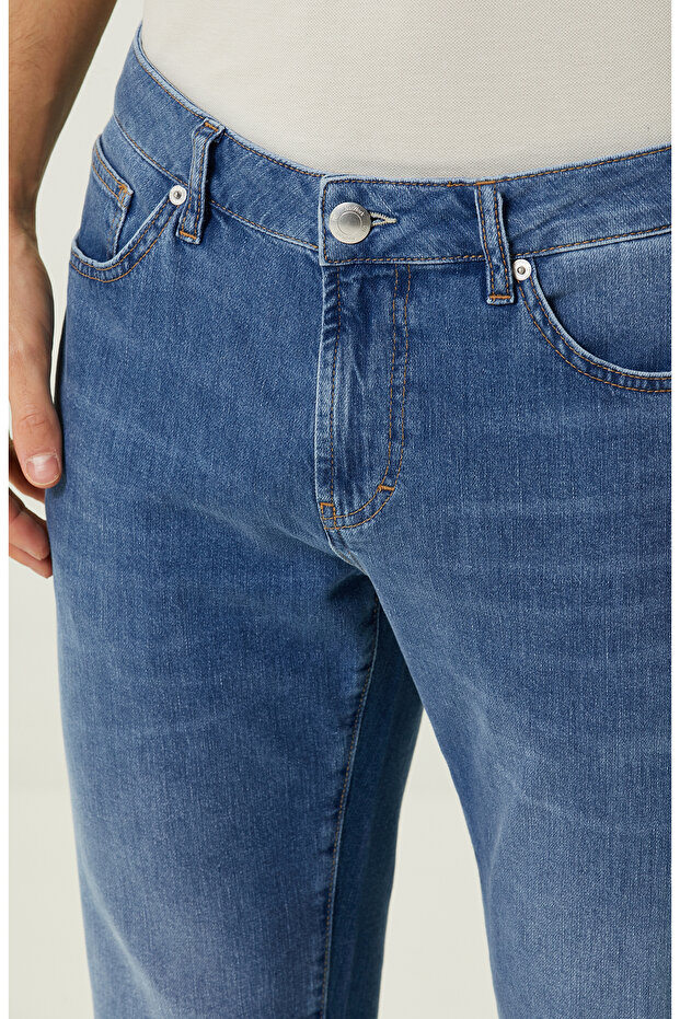 Açık Mavi 5 Cep Denim Pantolon - 4