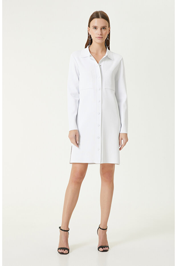 Beyaz Triko Ceket - 1