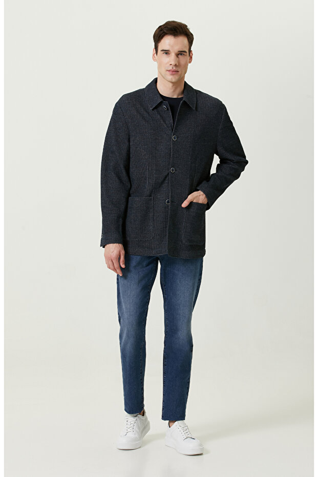 İndigo Örme Ceket - 2