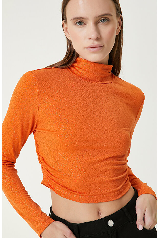 Turuncu Crop Bluz - 2