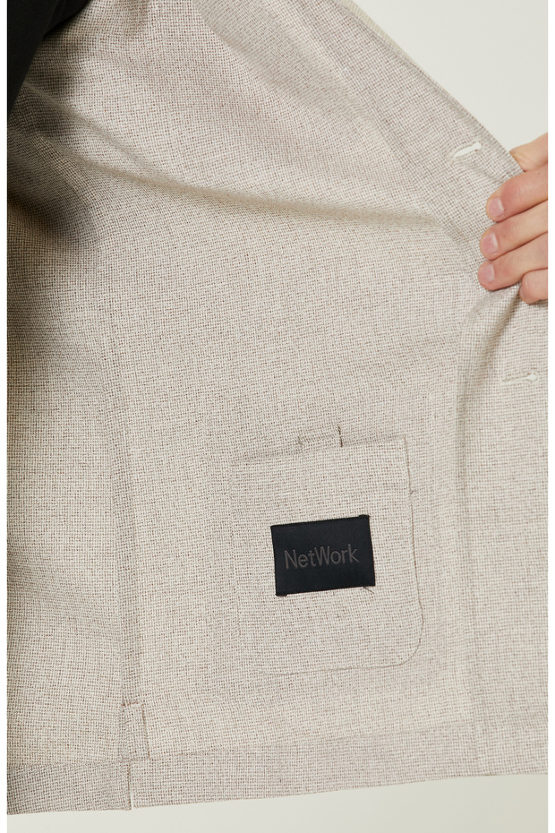 Bej Jakarlı Blazer Ceket - 8