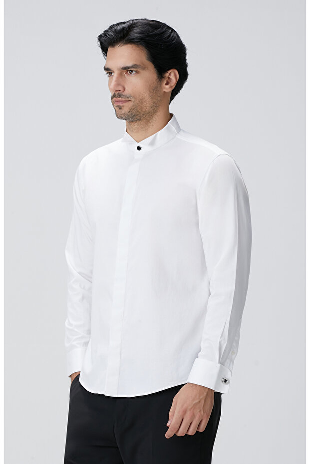 Beyaz Smokin Gömleği - 5