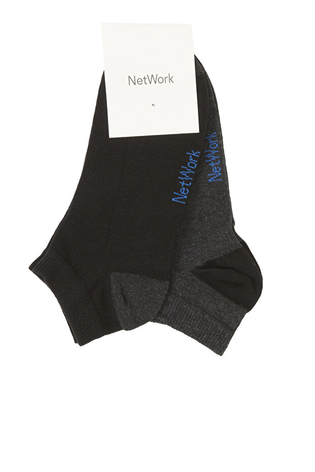 Erkek Siyah Antrasit 2'Li Çorap Set - 1