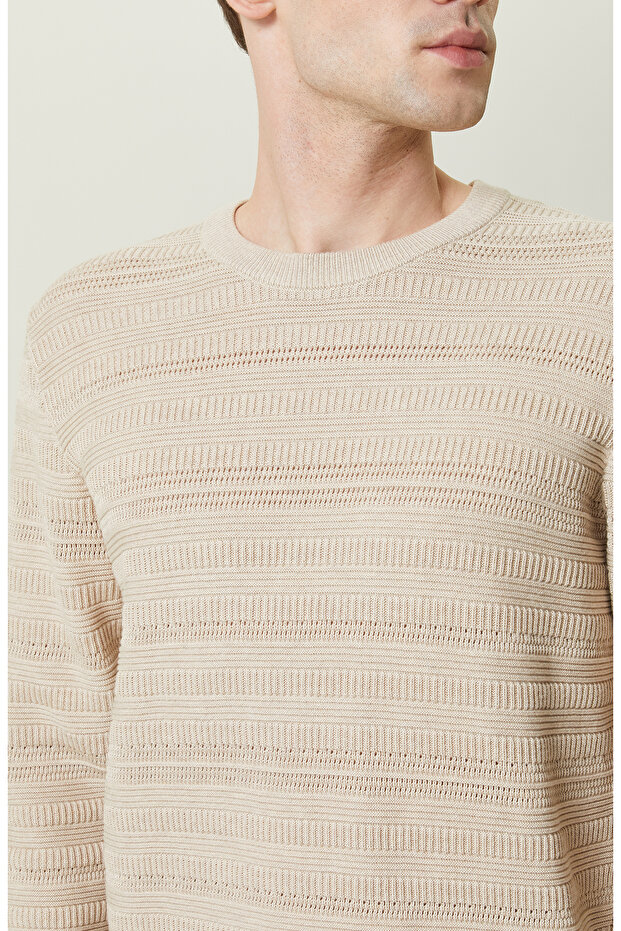 Bej Desenli Triko Kazak - 5