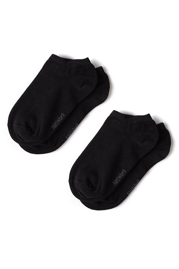 Siyah 2li Bambu Kadın Çorap Seti - 1