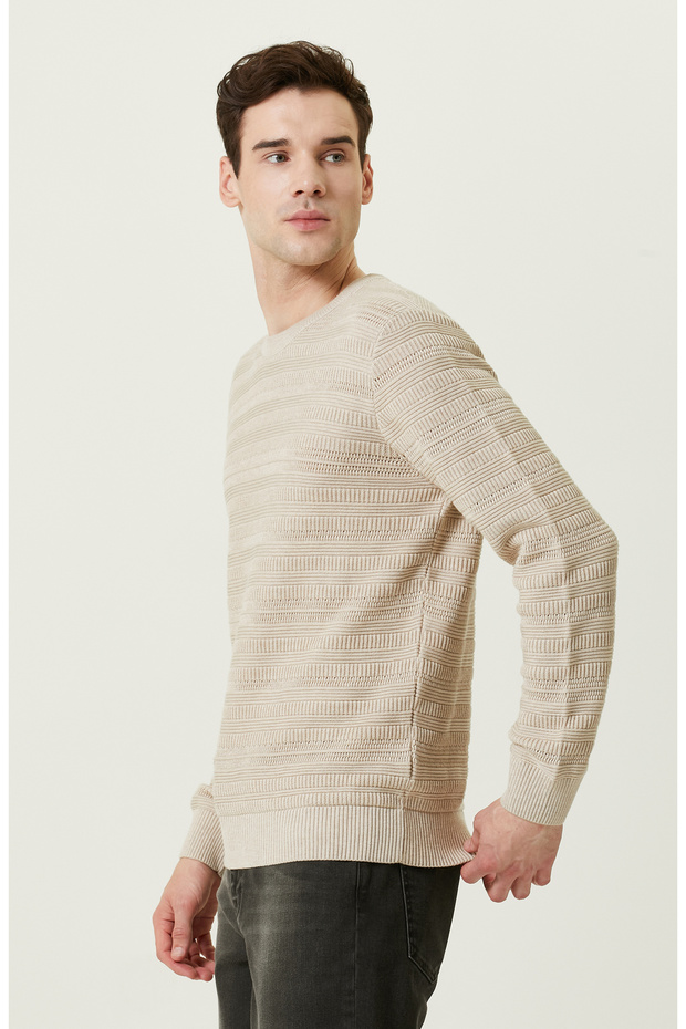 Bej Desenli Triko Kazak - 3