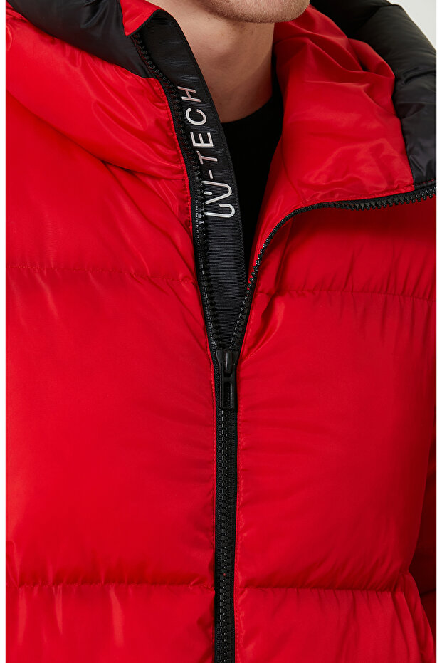 N-Tech Baskı Detaylı Kırmızı Mont - 7