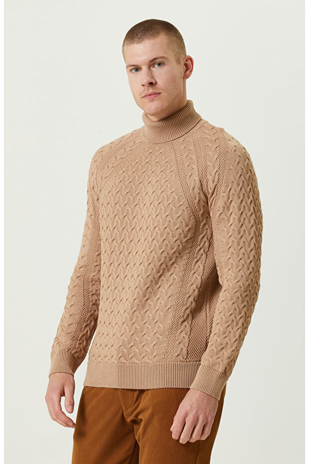 Camel Balıkçı Yaka Kazak - 3