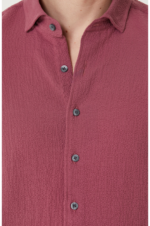 Mürdüm Gofreli Gömlek - 7