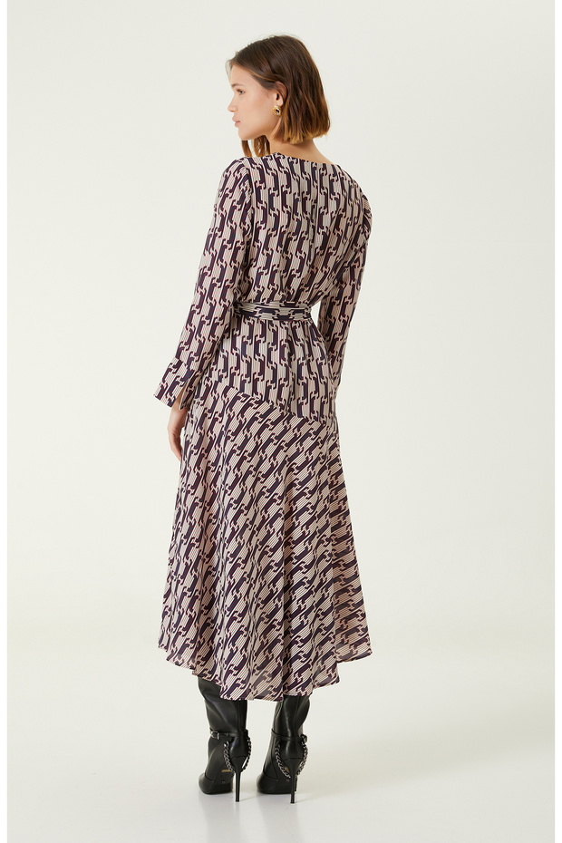 Ekru İpek Elbise - 6