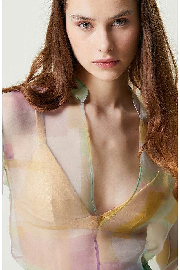 Mint Truvakar Kol Dik Yaka Bluz - 4