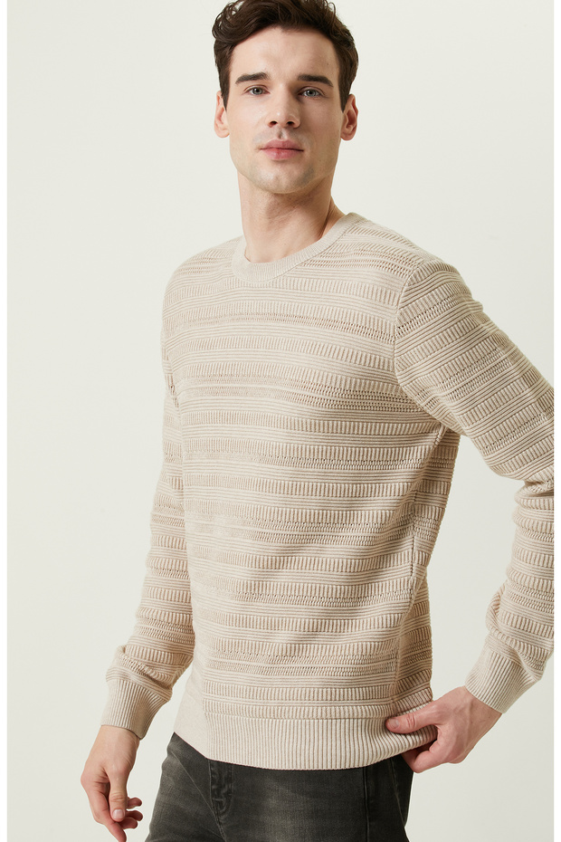 Bej Desenli Triko Kazak - 6