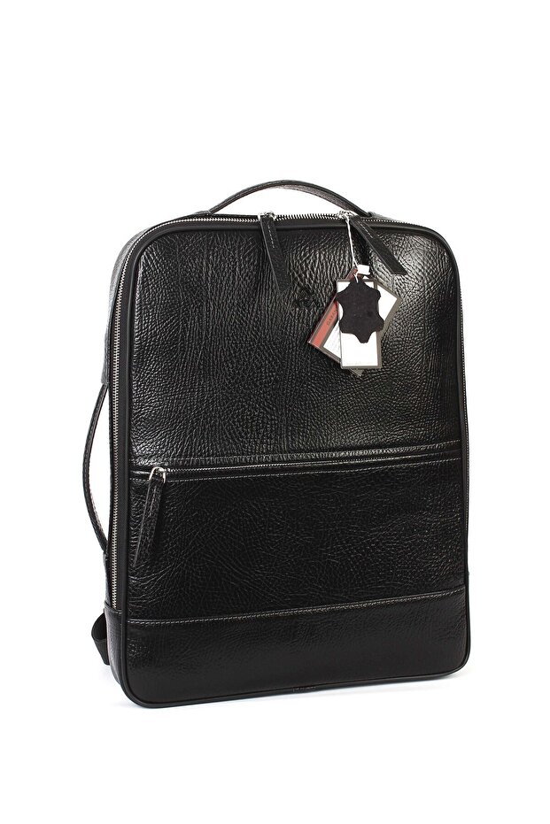 Genuine Leather Black Laptop Backpack 908 60