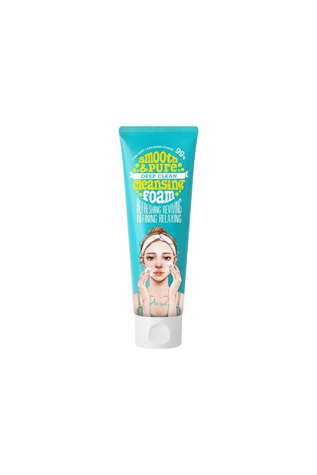 Smooth& Pure Deep Clean Cleansing Foam 80ml - Herbal Extract Purifying Natural Skin Cleansing Foam