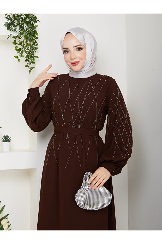 فستان حجاب بنقشة حجر البقلاوة - 4