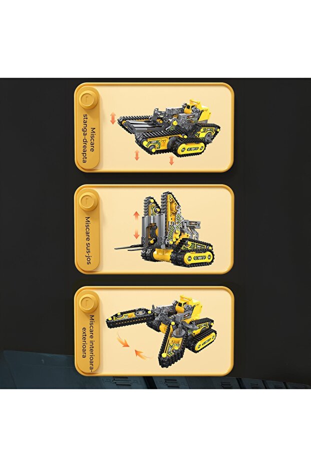 4 in 1 Electric Construction Excavator Set with Remote Control – Transformable STEM Toy to Assemble - 6