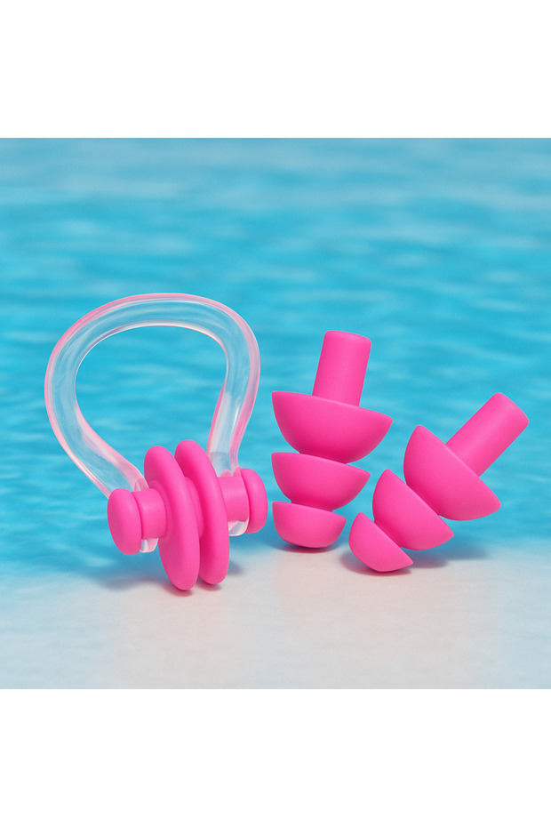 Set of 2 Ear Plugs and Nose Clips - Ear Nose Plug Silicone-Ear Plug and Nose Clips Set of 2