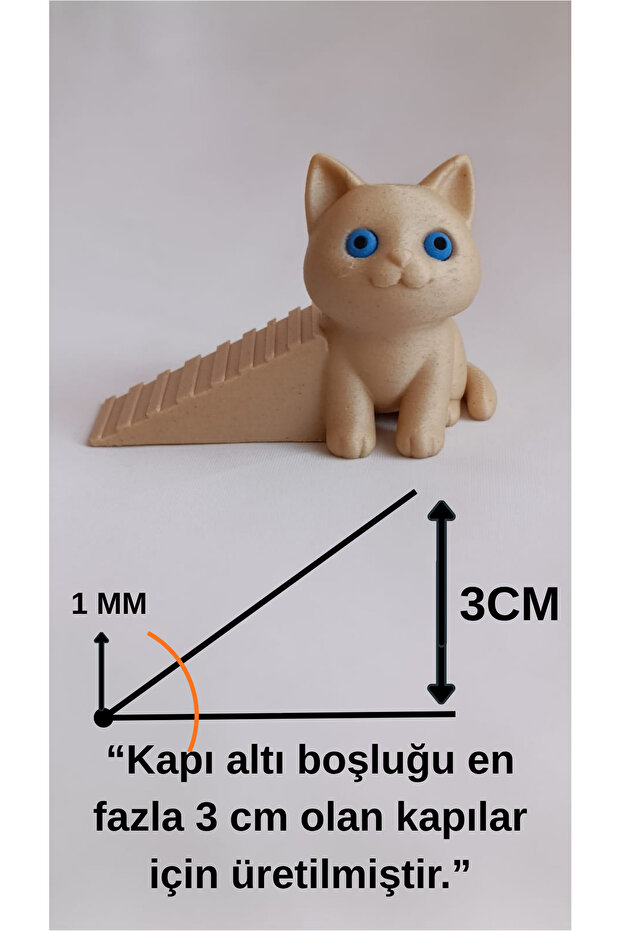 Kapı Stoperi / Dekoratif & Kaymaz Taban / Kedi figürlü / kapı tutacağı - 4