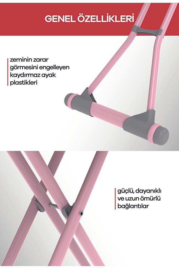 Premıum Ütü Masası Soft Pembe Fişsiz 14013 - 4