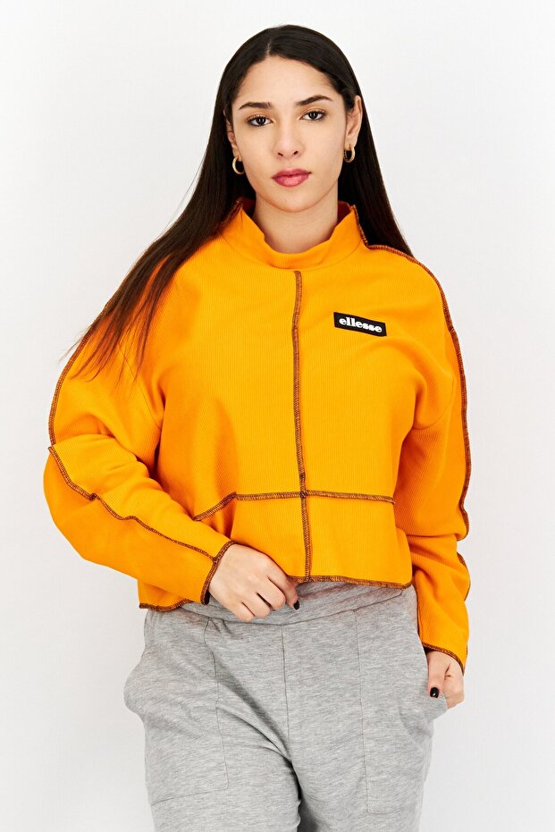 Women Sportswear Fit Long Sleeve Training Tops, Orange