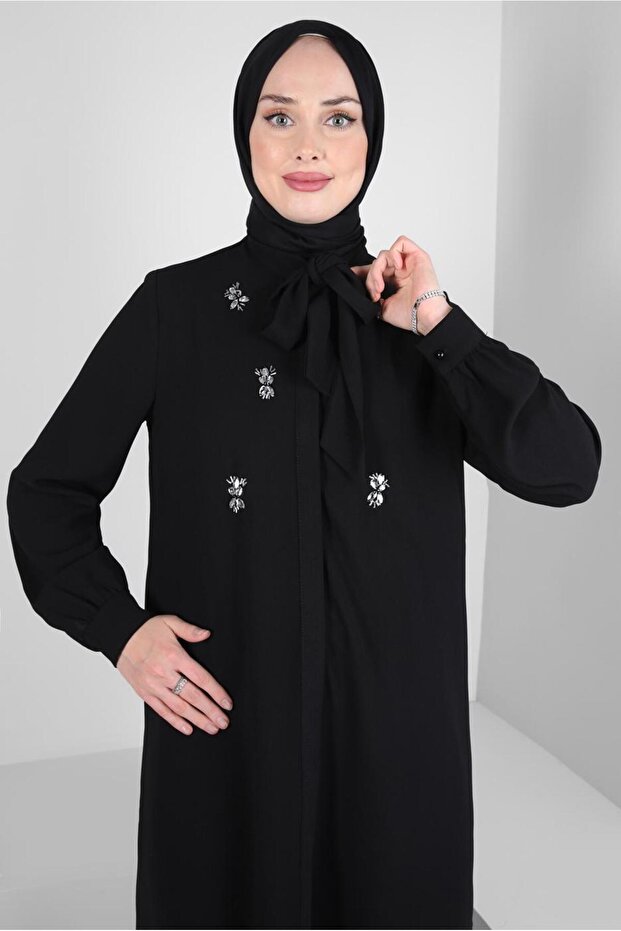 TAŞ DETAYLI KREP TUNİK 44145 - 1