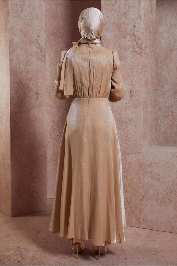 TAŞ DETAYLI ELBİSE 44545 - 4