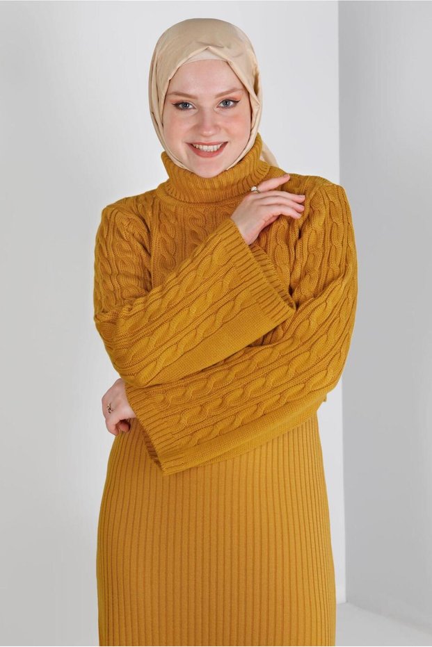 Knitted Detailed Knitted Double Dress 43205