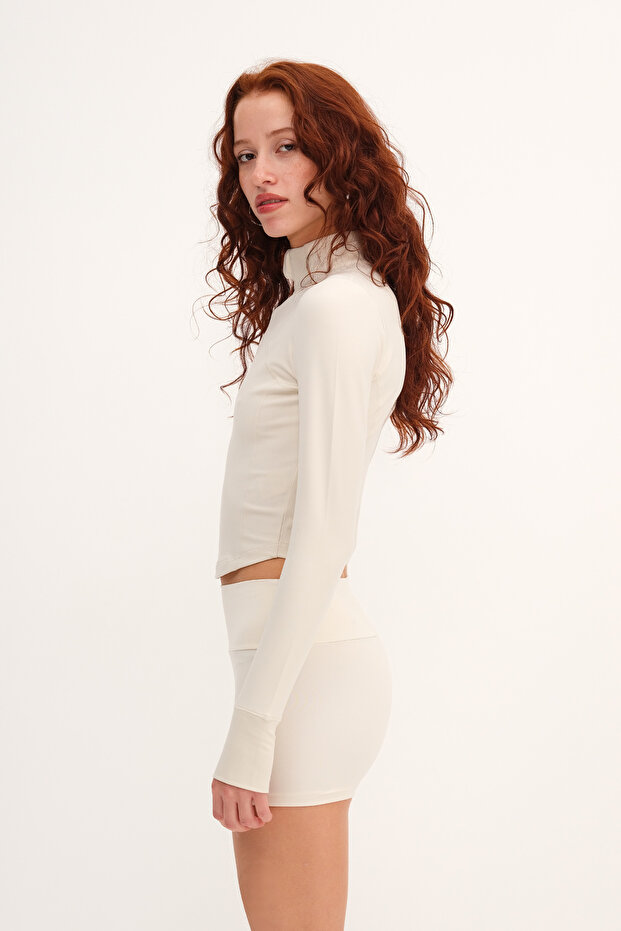 Fermuarlı Soft Kumaş Hırka H0089 - 5