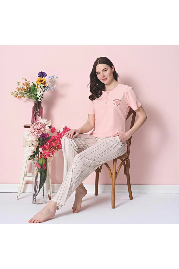 Over Sleep 1866 Women's Short Sleeve Modal Summer Pajamas Suit