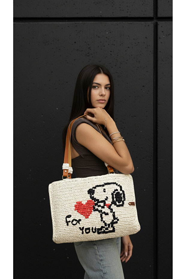 Beyaz Snoopy Çanta - 1