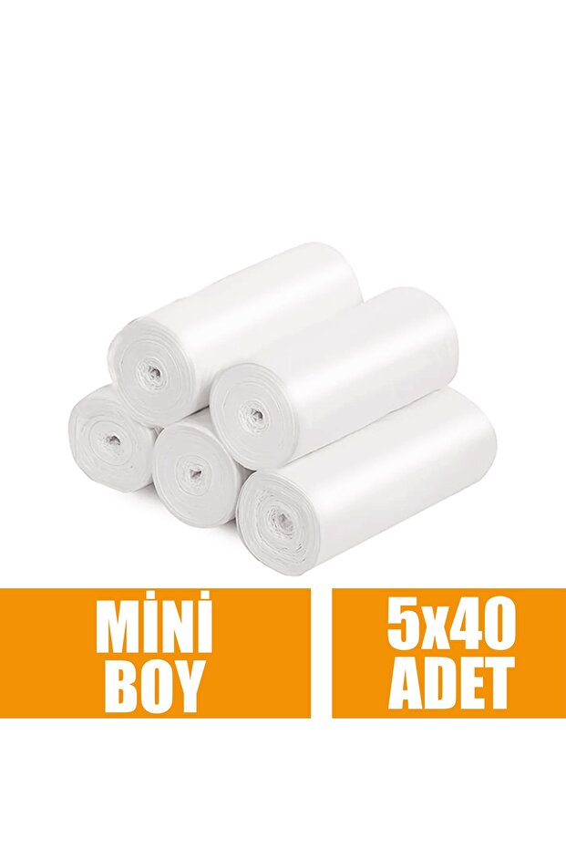 40'lı 5 Rulo Çöp Torbası Mini Boy Küçük 40x50 Çöp Poşeti ( 200 Adet ) - 2